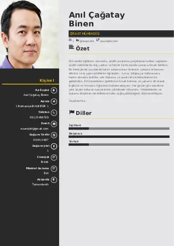 Ziraat Mühendisi Cv Örnekleri cv indir